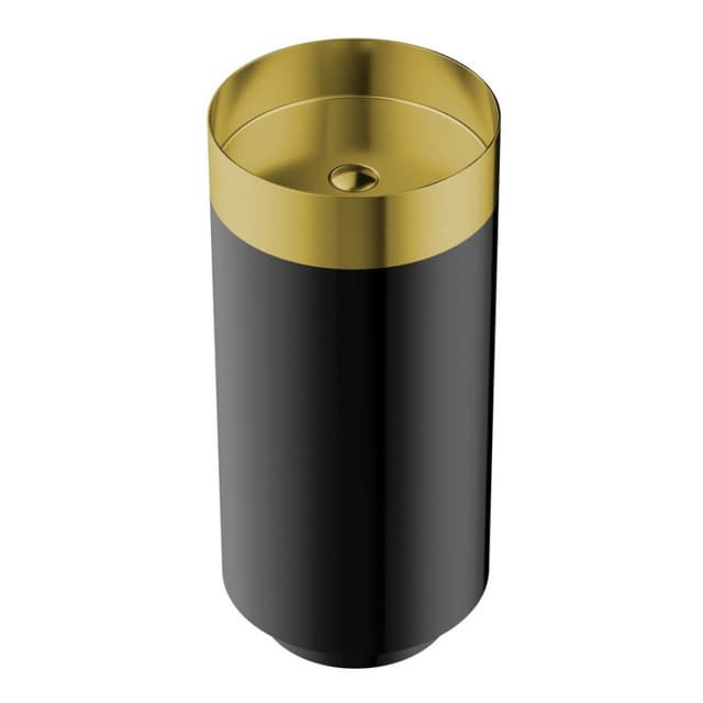 Karran Cinox Brushed Gold Vanity Pedestal Sink Single Bowl, - CCP200G