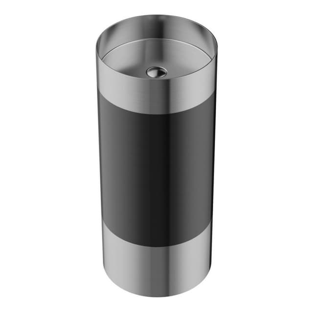 Karran Cinox Brushed Gunmetal Grey Vanity Pedestal Sink Single Bowl, - CCP300SS