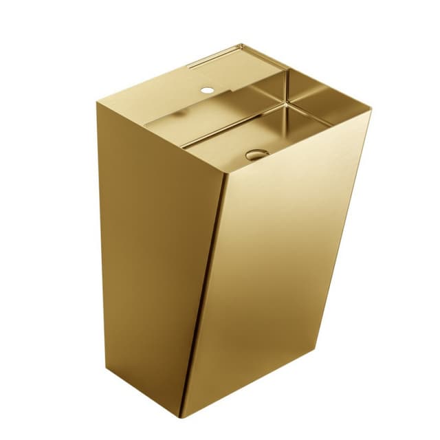 Karran Cinox Brushed Gold Vanity Pedestal Sink Single Bowl, - CCP500G