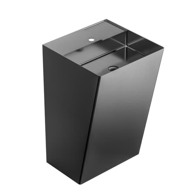 Karran Cinox Brushed Gunmetal Grey Vanity Pedestal Sink Single Bowl, - CCP500GG