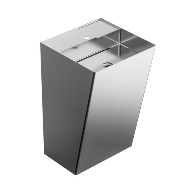 Karran Cinox Brushed Stainless Steel Vanity Pedestal Sink Single Bowl, - CCP500SS