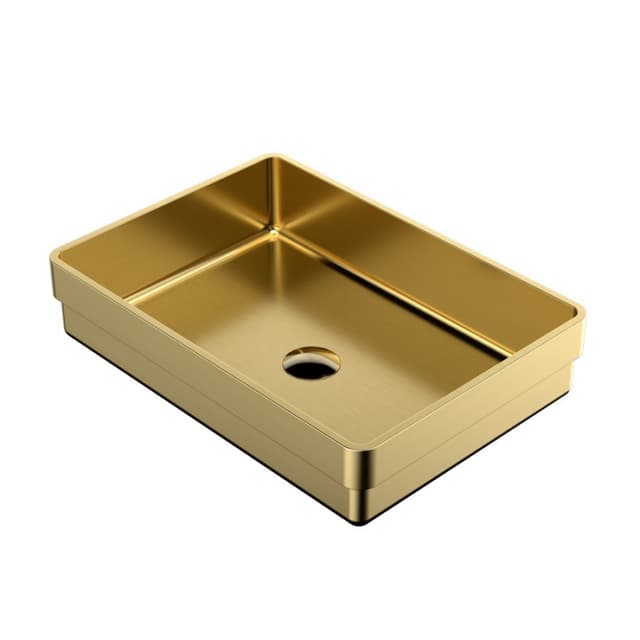 Karran Cinox Brushed Gold Top mount Vanity Sink Single Bowl, - CCT200G