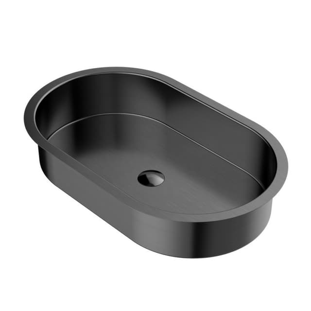 Karran Cinox Brushed Gunmetal Grey Undermount Vanity Sink Single Bowl, - CCU200GG