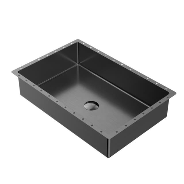 Karran Cinox Brushed Gunmetal Grey Undermount Vanity Sink Single Bowl, - CCU300GG