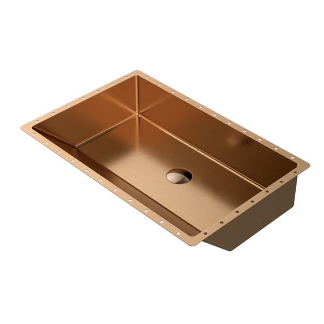 Karran Cinox Brushed Brushed Copper Undermount Vanity Sink Single Bowl, - CCU400BC
