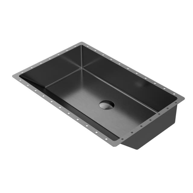 Karran Cinox Brushed Gunmetal Grey Undermount Vanity Sink Single Bowl, - CCU400GG