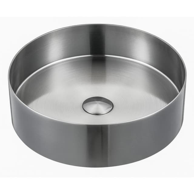 Karran Cinox Brushed Stainless Steel Top mount Vessel Vanity Sink Single Bowl, - CCV200SS