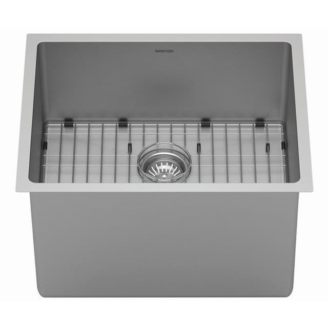 Karran Elite 23"W Stainless Steel Undermount Kitchen Sink Single Bowl, 16 Gauge - EL-74-PK1