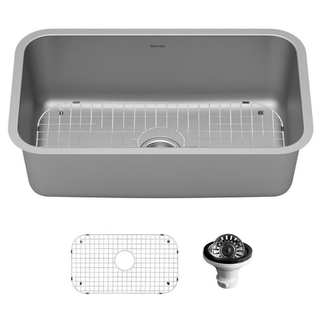 Karran Profile 30"W Stainless Steel Undermount Kitchen Sink Single Bowl, 16 Gauge - PU55-PK1