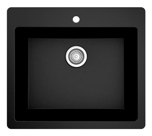 Karran QT-820 24-3/8"W x 19-1/8"D Quartz Single Bowl Top Mount Sink Kit