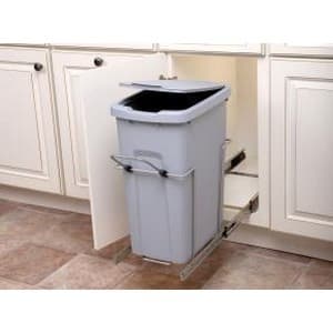 SCB Series Platinum Single Bin Bottom Mount Waste Container, Soft-Close, Knape and Vogt