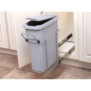 SCB Series Platinum Single Bin Bottom Mount Waste Container, Soft-Close, Knape and Vogt