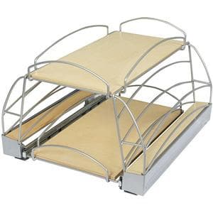 Knape and Vogt SPS Frosted Nickel 2-Shelf Base Cabinet Pullout Organizer with Standard Slides