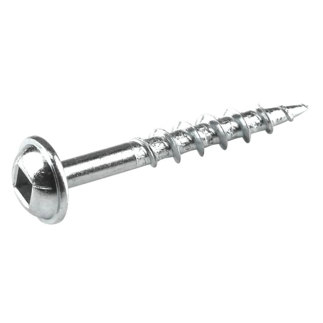Kreg #8 Washer Head Face Frame and Pocket-Hole Screw Square Drive - Type 17 Auger Point Coarse Thread Zinc