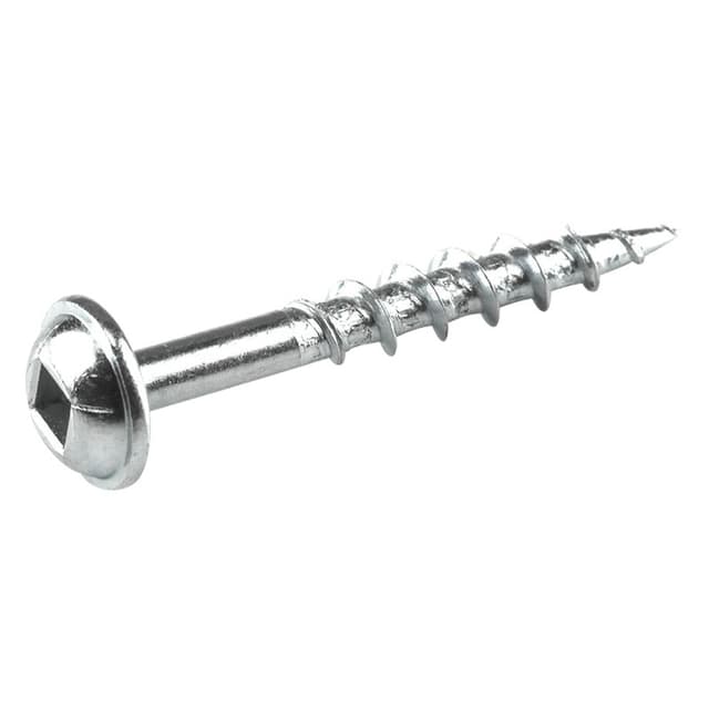 Kreg #8 x 1-1/2" Washer Head Face Frame and Pocket-Hole Screw Square Drive - Type 17 Auger Point Coarse Thread Zinc, SML-C150 - 500 - 500/Box