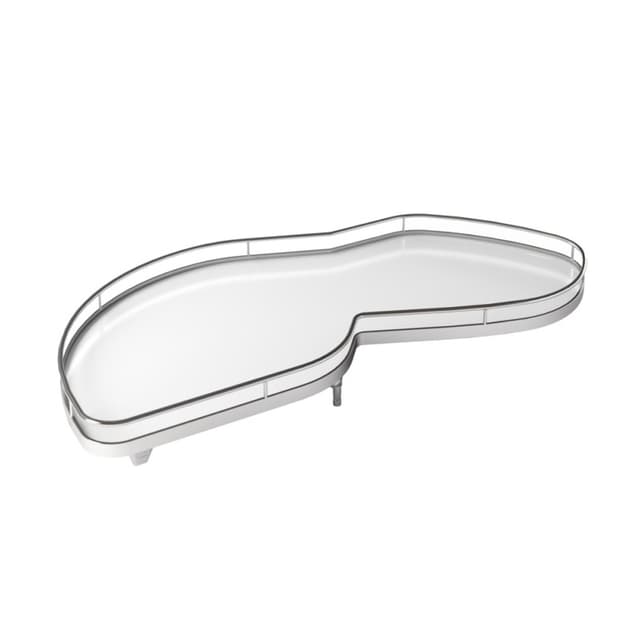 LeMans II Arena Classic 2 Shelf Blind Corner Kit Chrome/White, for 21-1/4" Faceframe Opening, Kessebohmer