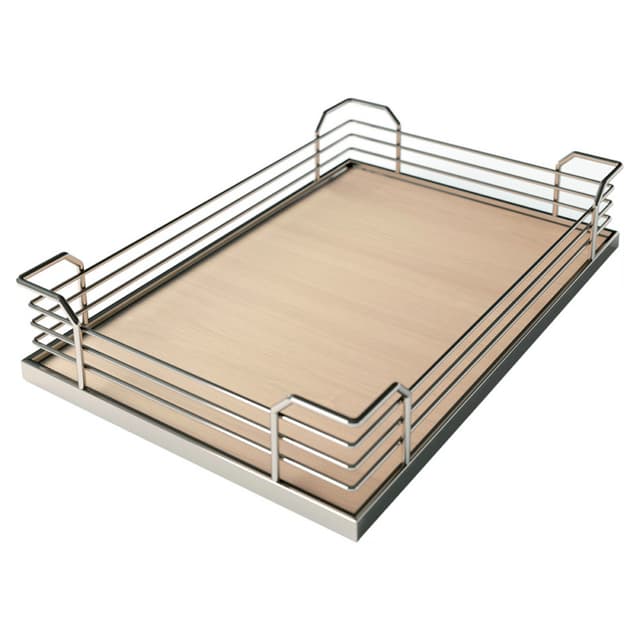 Tandem Arena 67" Tall Classic Pantry Pull-Out, Chrome/Maple, Kessebohmer