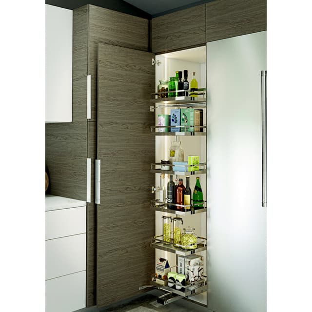 Kessebohmer Tandem Solo Arena Style Chrome/Anthracite Pantry Pull-Out
