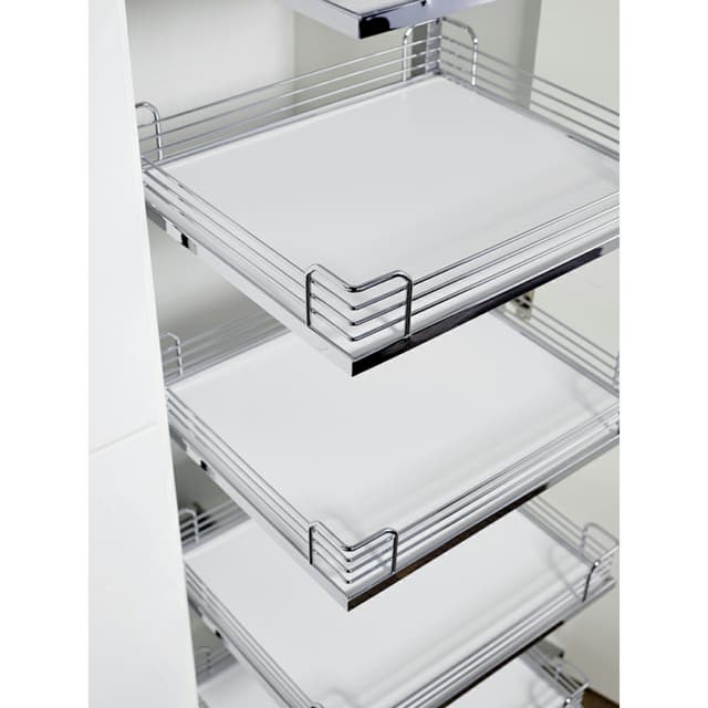 Kessebohmer Tandem Solo Arena Classic Chrome/White Pantry Pull-Out