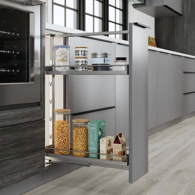 Kessebohmer Dispensa 2-Shelf Base Cabinet Pullout Organizer with Soft-Close Slides