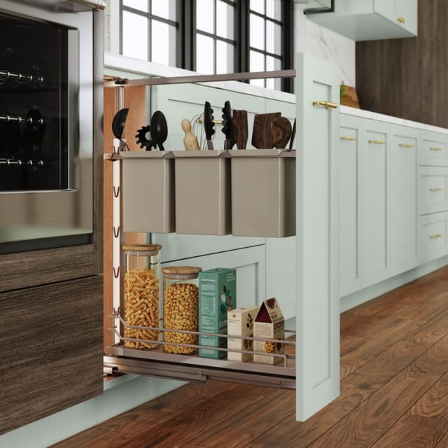 Dispensa BPO Utility w/Soft-Close 24" Tall Champagne/Maple, Kessebohmer