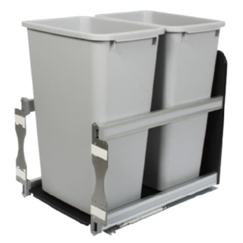 Knape and Vogt Bottom Mount Trash Pullout, USC Series Series, 50 Quart Double Bins, for 15-5/8" Openings