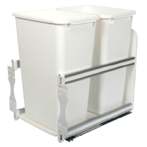 Knape and Vogt Bottom Mount Trash Pullout, USC Series Series, Double 50 Quart Bins, for 15-5/8" Openings