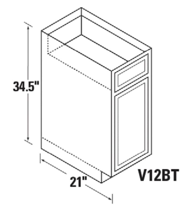 Warmwood Beech Recessed Panel Door Tall Vanity Base Cabinet