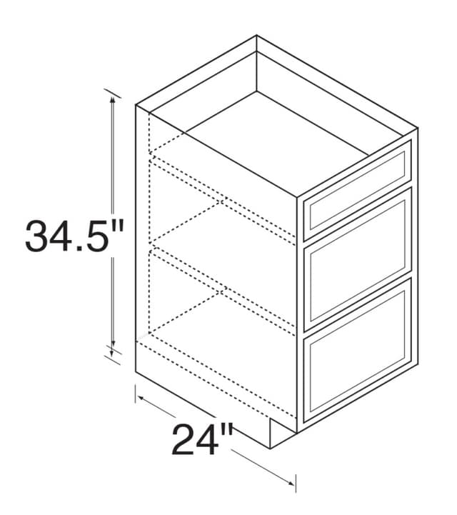 DWhite Beech Recessed Panel Door Drawer Base