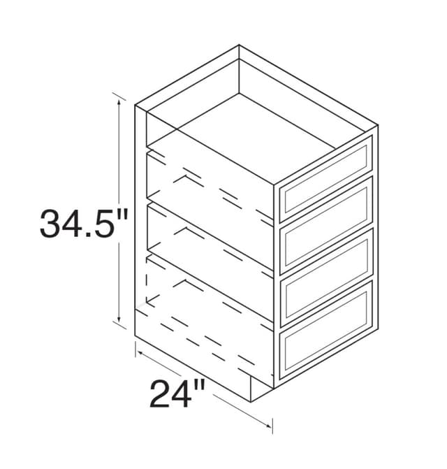 Chadwood Oak Recessed Panel Door Drawer Base
