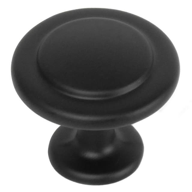 Laurey Newport Series 1-3/8" (35 mm) Diameter Matte Black Knob, - 57020