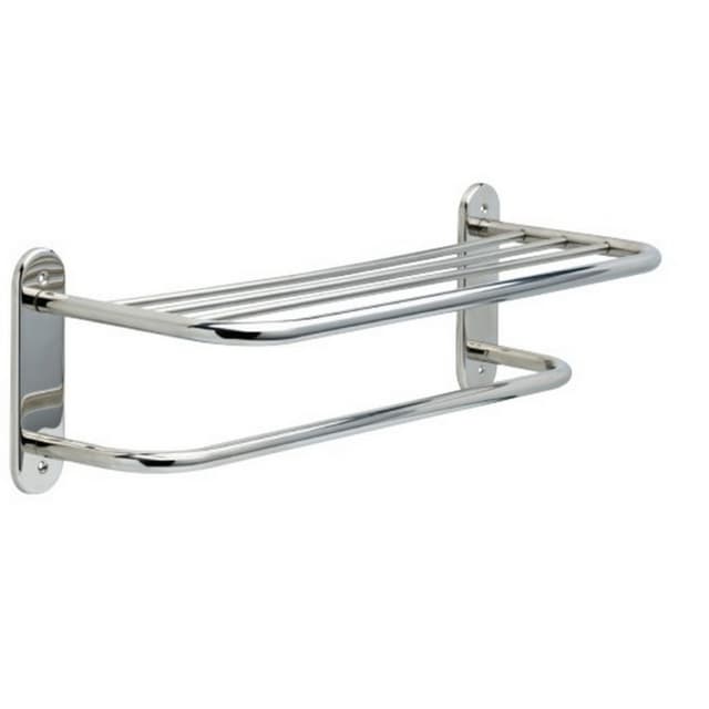 24" Align Lock Towel Shelf with One Bar, Bright Stainless Steel