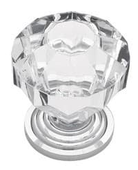 Liberty Design Facets Series 1-1/4" (32 mm) Diameter Chrome/ClearKnob, - P30122-CHC-C