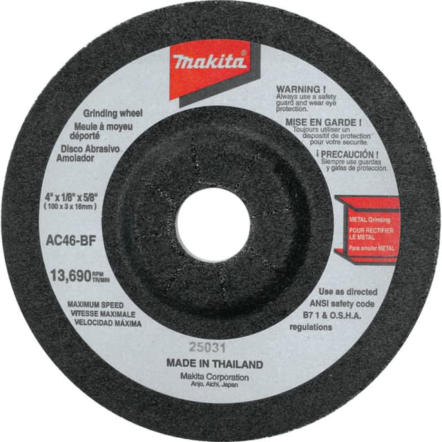 Grinding Wheel Type27, Flex, Aluminum Oxide, 10-Pack, Makita