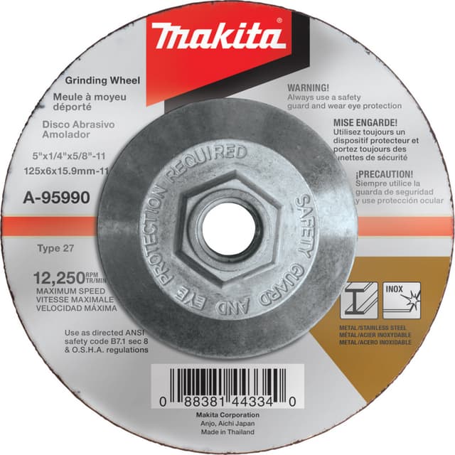 Grinding Wheel, 5", Hubbed, Inox, Makita