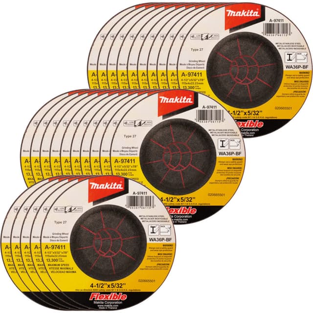 Grinding Wheel, Flex Inox, Aluminum Oxide, 25-Pack, Makita