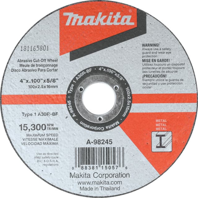 Abrasive A30R Cut-Off Wheels, Makita