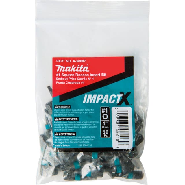 Makita Square Drive ImpactX Bit - 50-Pack