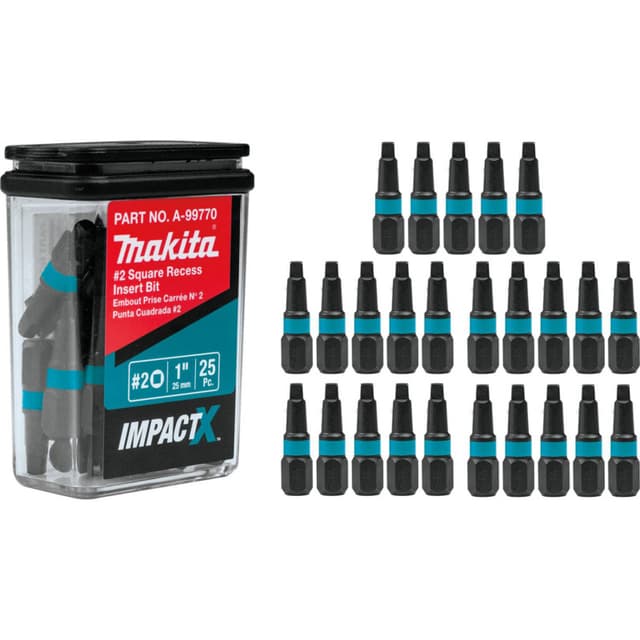 Makita Square Drive ImpactX Bit - 25-Pack