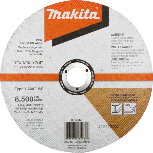 Cut-Off Wheel Type 1, Inox, Makita
