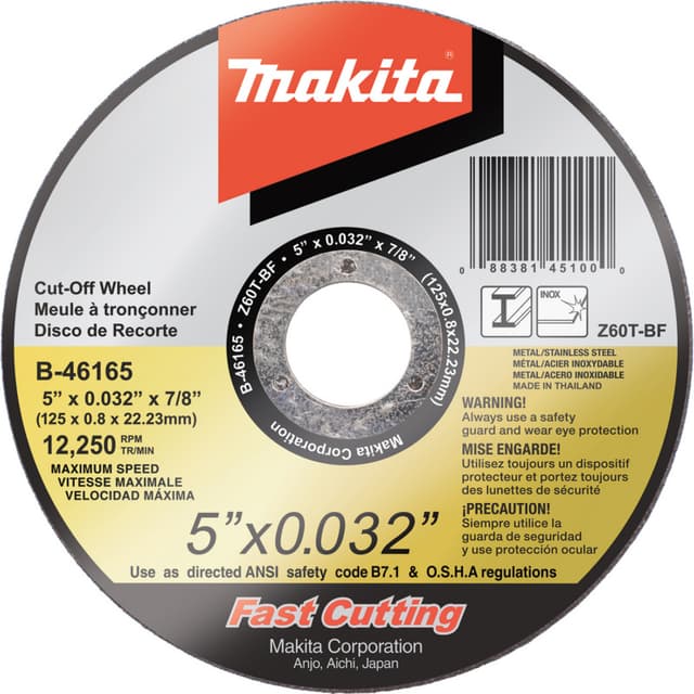 Cut-Off Wheel Ulra-Thin Type 1, Zirconia Aluminum, 25-Pack, Makita