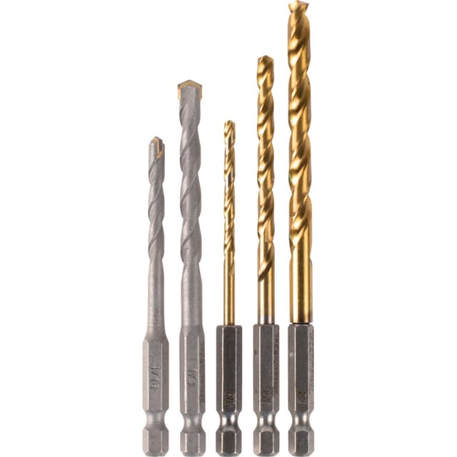 Masonry Hammer Drill Bit, Assorted 5-Pack, Makita