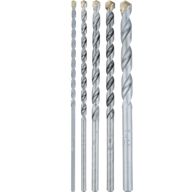 Carbide Tipped Percussion Masonry Hammer Drill Bit, Assorted 5-Pack, Makita