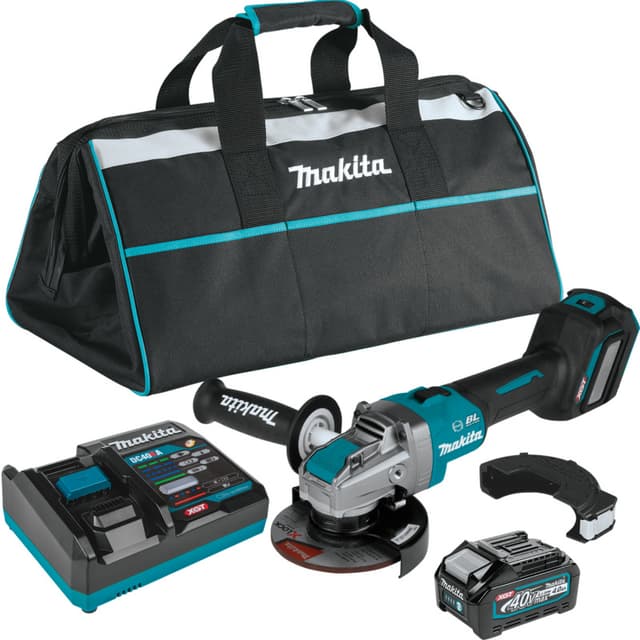 Angle Grinder Kit, Cordless, 40V MAX XGT 4.0AH, 4.5-5", Brushless Motor, X-Lock, GAG11M1, Makita