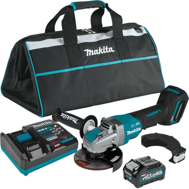 Angle Grinder Kit, Cordless, 40V MAX XGT 4.0AH, 4.5-5", Brushless Motor, X-Lock, GAG13M1, Makita