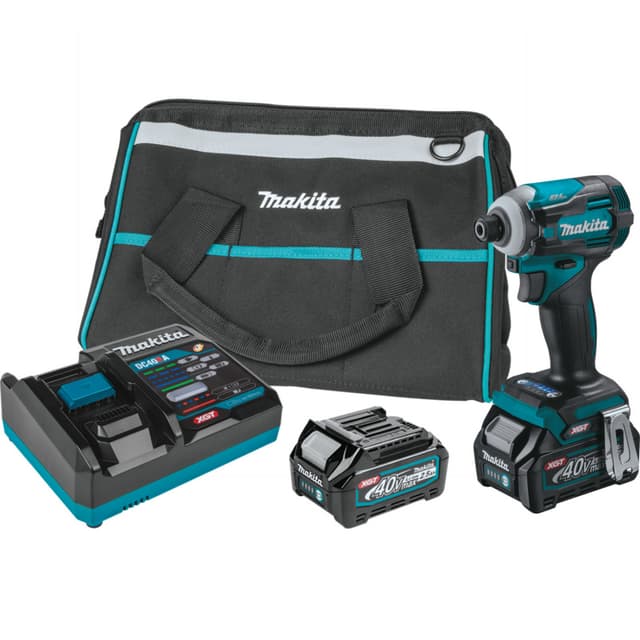 Makita Impact Driver 1/4" 40V max XGT® Lithium-Ion Cordless Brushless Motor, 1950 lbf.in of Torque, 2.5 Ah Battery Included, GDT01D