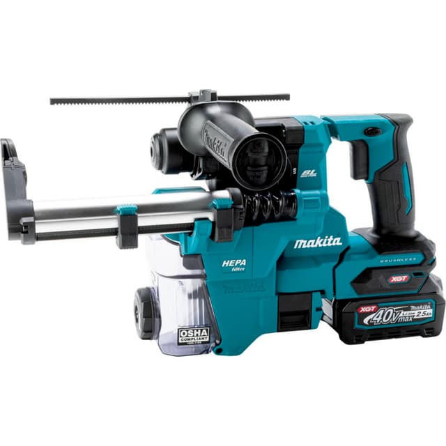 Rotart Hammer Kit, Cordless, 40V MAX XGT 2.5Ah, Brushless Motor, SDS‑PLUS AVT, GRH10D1W, Makita