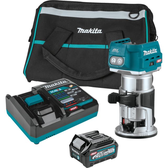 Router Kit, Cordless, Fixed Base, 40V MAX XGT 2.5AH, Brushless Motor, GTR01D1, Makita