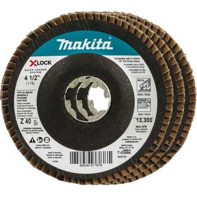 Flap Disk, Zirconium, Type 29, 3-Pack, Makita