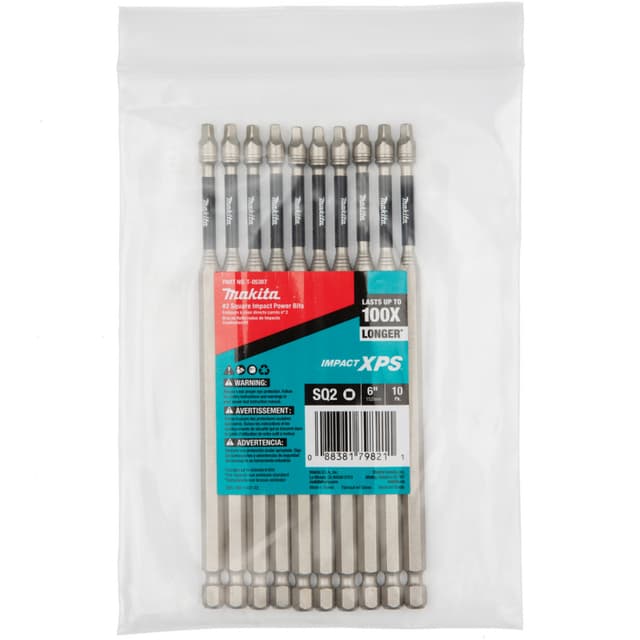 Makita Square Drive Impact XPS Bit - 10-Pack